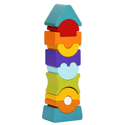 Produktbild von Cubika Holzturm Holzklötze Holzspielzeug Holzstapelturm