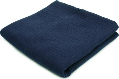 Produktbild von Baumwoll Musselin Stoff Double Gauze, Doppelgaze Navy blau 50 x 130 cm