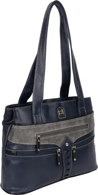 Produktbild von Damen Tasche Schultertasche Shopper Henkeltasche Handtasche Leder Optik BLAU (15162)