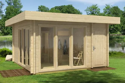 Produktbild von Saunahaus Cubus-70 E, 70 mm Wandstärke (430 x 430 cm)