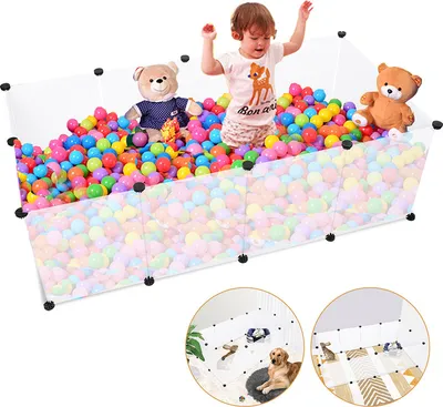 Obrázek produktu pro Jopassy klec pro malá zvířata venkovní výběh DIY ohrádka plastová mřížka 12 kusů 35x45 cm