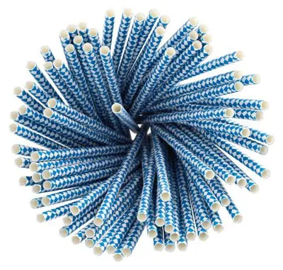 Produktbild von Trinkhalme, Papier Ø 6 mm · 20 cm "Bayrisch Blau"