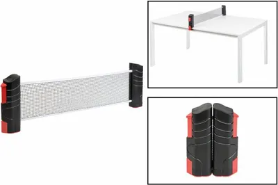 Produktbild von Idena - Ausziehbares Tischtennisnetz, zur einfachen Montage an Tischplatten, ideal für Unterwegs, im Urlaub oder im Garten