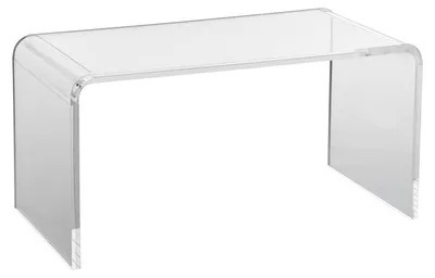 Image de Table d'appoint en acrylique - Table d'appoint - Table basse - Petite table d'appoint - Table de salle à manger - Design transparent en forme de C