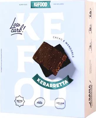 Produktbild von kefood - Proteinriegel ohne Zuckerzusatz Cacao Mandeln 12 x 50 g - ketogen vegan glutenfrei laktosefrei