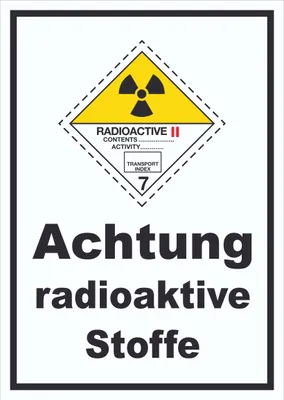 Produktbild von Schild radioaktive Stoffe Radioactive II-GELB hochkant A0 Rückseite selbstklebend