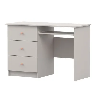 Produktbild von Schreibtisch Kinderschreibtisch Kinderzimmertisch  115cm  Kaschmir/Kaschmir mit rosa Griffe Olaf 08