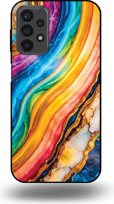 Obrázek produktu pro Smartphonica Pouzdro na telefon vhodné pro Samsung Galaxy A23 5G s duhově zlatým mramorovým potiskem - TPU zadní kryt Pouzdro Rainbow Gold Marble Design