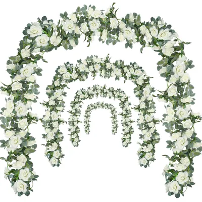 Immagine prodotto di Ghirlanda di fiori artificiali con foglie verdi per decorazioni