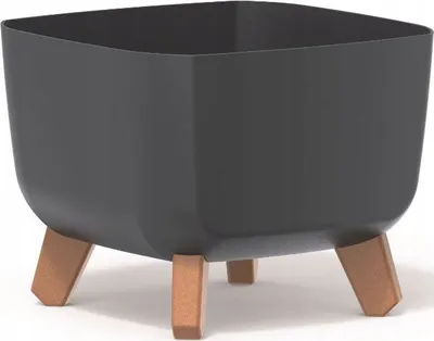 Obrázek produktu pro Prosperplast s.r.o. Květináč s nožičkami GRACIA SQUARE 39 cm, antracitová