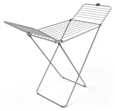 Image de Séchoir à linge pliable en acier et aluminium avec 20 mètres de corde, dimensions : 189 x 56 x 94 cm