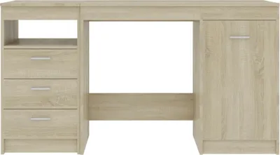 Zdjęcie produktu dla Biurko, Dąb Sonoma, 140X50X76 Cm, Płyta Wiórowa Lumarko!