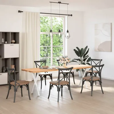 Immagine prodotto di Gambe per tavolo da pranzo a forma di X 2 pz bianche 57x(72-73) cm in acciaio