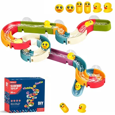 Produktbild von Set mit 34 Badespielzeugen für Kinder, inklusive Wasserrutsche