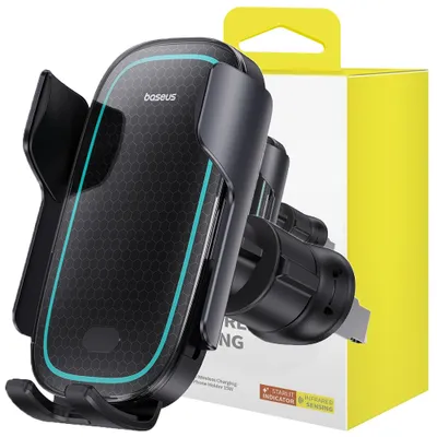 Produktbild von Baseus Milky Way Pro Series Autohalterung Bs-Cm023 Für Windschutzscheibe Mit Induktivem Ladegerät 15W - Schwarz