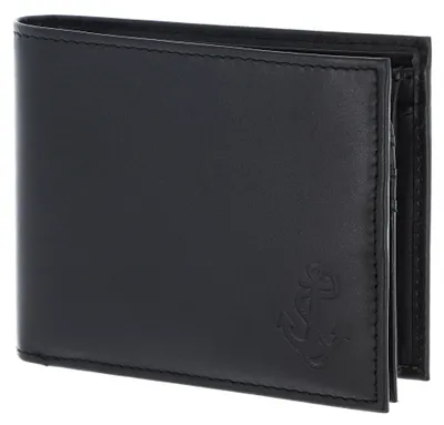 Immagine prodotto di oxmox Pelle portafoglio Leather RFID Protect Querscheinbörse Freedom Anchor Embossed Black nero
