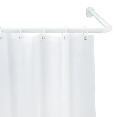 Produktbild von WENKO Winkel Dusche Stange Badewannen Vorhang UNIVERSAL 25 mm Steck System