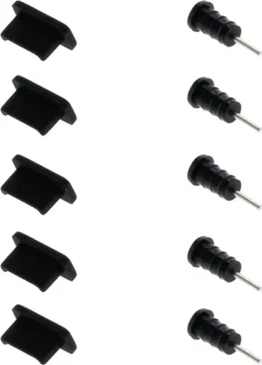 Produktbild von 5x Staubschutzkappe für USB-C Anschluss + Kopfhörer Buchse, Staubschutz Abdeckung für Handy Smartphone Tablet Laptop - Staubschutzabdeckung Anti Dust Plug Cover Staubschutzstöpsel Staubstecker Stopfen