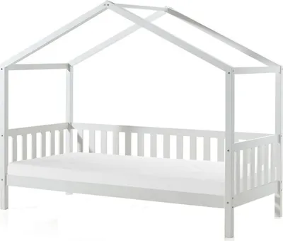 Produktbild von Hausbett Kapua 210x97x170 Kinderbett Massivholz Weiß