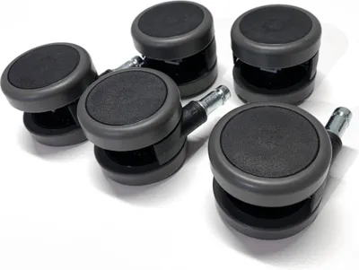 Obrázok produktu pre 5x kolieska kancelárske stoličky 11mm priemer čapu 60mm kolieska kolieska stoličky kolieska pre tvrdé podlahy sada koliesok pre kancelárske stoličky t