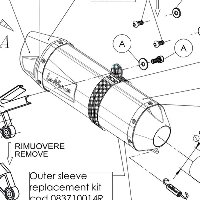 Image de Tuyau d'échappement LeoVince Pièce de rechange pour tuyau d'échappement 826
