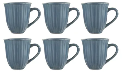 Produktbild von 6er SET Becher, Tassen MYNTE Cornflower blau für 300ml H. 10cm Ib Laursen