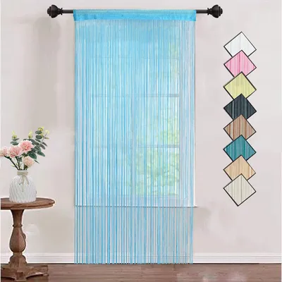 Stringgordijn-Paneel Polyester Fliegengitter 90x200 cm Blau