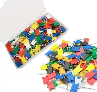 Produktbild von Bunte Flaggen Set 200 Stück für Pinnwand oder Weltkarte