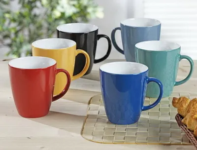 Produktbild von 1x 6 Henkelbecher Inhalt je 0,35 ltr Pappbecher, Kaffeetasse