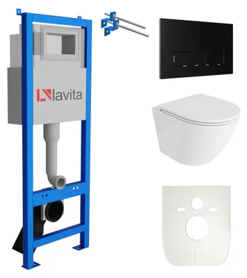 Produktbild von LAVITA WC-Set SOFI ONE LAV 101 LAV 200.3.4 spülrandlos Schwarz