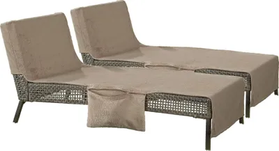 Produktbild von Erwin Müller Liegetuch mit Reißverschlusstaschen 2er-Pack cappuccino 70x200 cm
