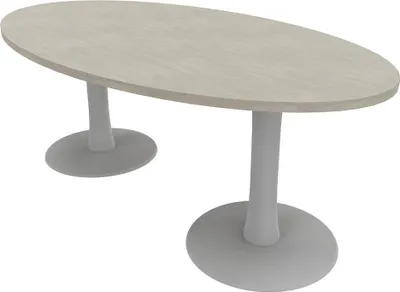 Produktbild von Quadrifoglio Konferenztisch Idea+ beton oval, Säulenfuß alu, 200,0 x 110,0 x 74,0 cm