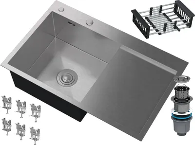 Produktbild von Granitan | Stahlspüle - Spülbecken 1-Kammer - 78x50 cm - Quadratisch - Schwarz - Bari
