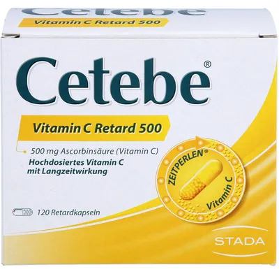 Produktbild von Cetebe Vitamin C Retard 500 Hartkapseln, 120 St. Kapseln