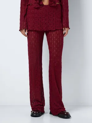 Produktbild von Spitzen Details Hose mit weitem Bein und FOLD DOWN Design  | XS
