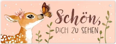 Produktbild von Schön dich zu sehen Metallschild mit niedlichem Reh