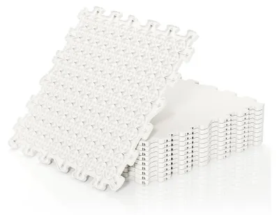 Obrázok produktu pre COSTWAY sada 10 hokejových podložiek 46,5x46,5 cm, suché ľadové dlaždice protišmykové, syntetické, hokejové tréningové vybavenie, hokejová doska na streľbu