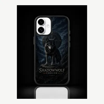 Produktbild von iPhone 16 Hülle Handyhülle Schutzhülle Case mit Schattenwolf Motiv – LUNØIR ©