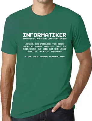 Produktbild von Herren Grafik T-Shirt Informatiker Definition Öko-Verantwortlich Vintage Jahrgang Kurzarm Lustige Druck Geburtstag Geschenk Mann