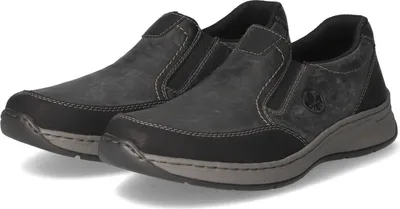 Zdjęcie produktu dla Rieker loafersy męskie ze sztucznej skóry szare Rozmiar: 43