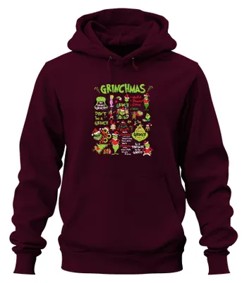 Produktbild von Grinchmas Grinch Squad Don't Be a Grinch Merry Christmas Hoodie Kapuzenpullover, Burgundy, M