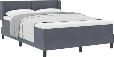 Produktbild von vidaXL Boxspringbett mit Kopfteil Dunkelgrau 190 x 140 cm Samt
