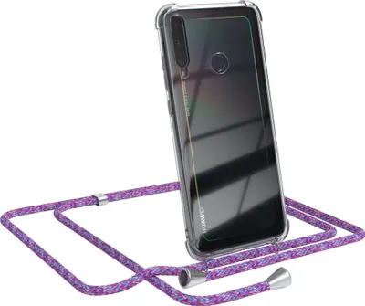 Produktbild von EAZY CASE Handykette kompatibel mit Huawei P40 Lite E, Handyhülle mit Umhängeband, Handykordel, Schutzhülle Clear, Band in Bunt
