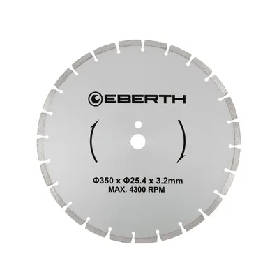 Obrázok produktu pre EBERTH rezný kotúč Diamantový rezný kotúč na kameň, betón, dlaždice a porcelánovú keramiku, diamantový kotúč s priemerom 350 mm, otvor 25,4 mm