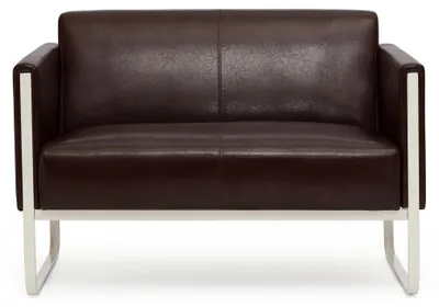 2-Sitzer Loungesofa Kunstleder, 111x78x71 cm, braun