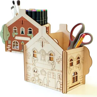 Produktbild von Vemkel Hölzerner Organizer für Bürobedarf "Haus"