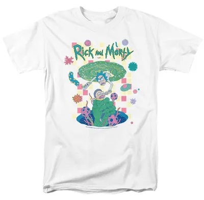 Obrázek produktu pro Tričko Rick and Morty – "Falling Portals", uni, TV36031 (XXL), bílá