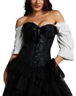 Imagen del producto de Solidchoice - Corsé vintage para mujer con abertura en la parte delantera, en colores clásicos