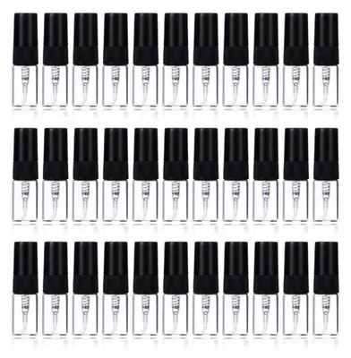Immagine prodotto di Flaconi spray ricaricabili, mini, trasparenti, 30 pezzi, capacità 2 ml, in vetro nero