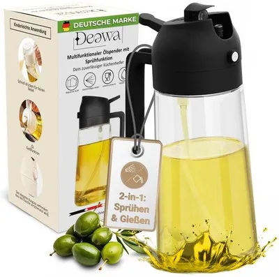 Imagen del producto de Dispensador de aceite moderno con función de pulverización y vertido: un práctico y elegante pulverizador para aceite de cocina